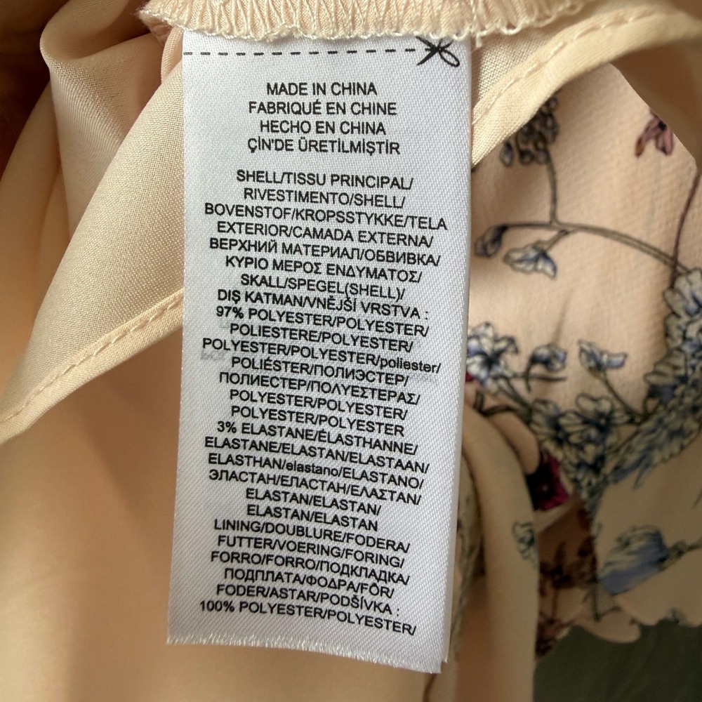Lauren Ralph Lauren Dress Women 10 Pink Floral Tiered Sleeveless Georgette Shift - Picture 10 of 12